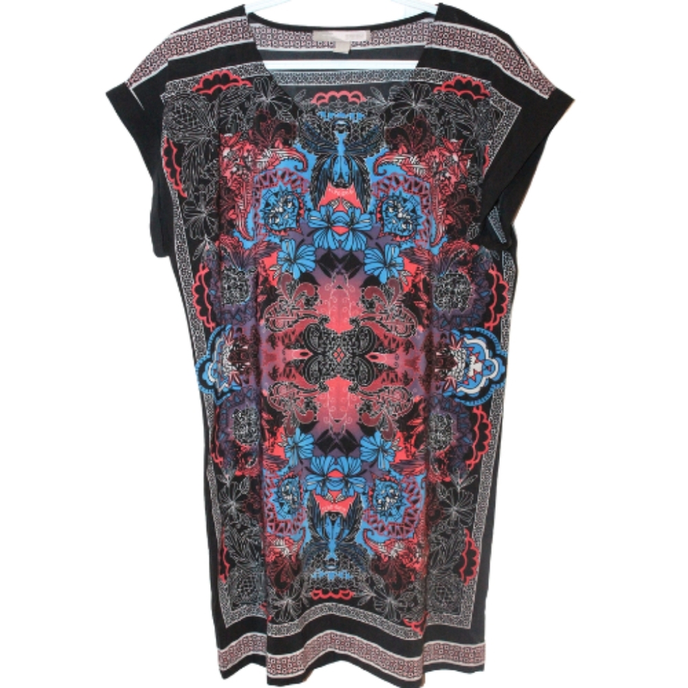 2/$25 🏷 Forever 21 Black with Floral Pattern Straightline Dress Size M